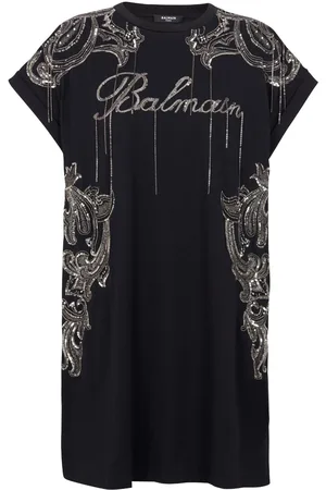 Balmain Abito Signature corto con ricamo