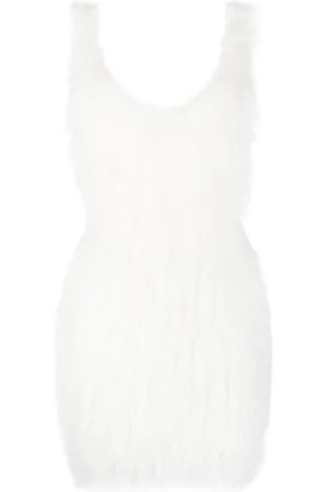 COPERNI Feather-embellished backless minidress