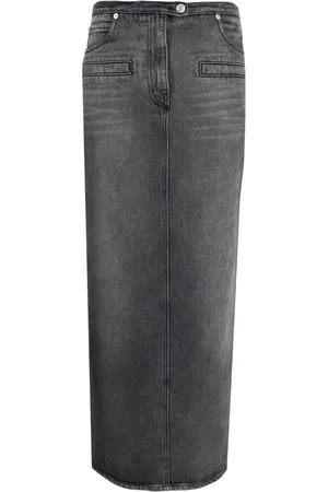 Courrèges Gonna denim con effetto schiarito