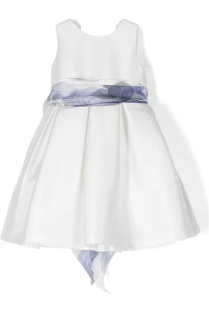 Mimilù Organza-bow fastening pleated dress