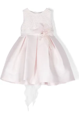 Mimilù Floral-embroidered pleated tiered dress