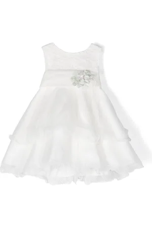 Mimilù Floral-appliqué full-skirt dress