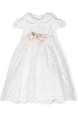 Mimilù Floral-embroidered tulle tiered dress