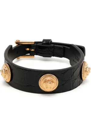 VERSACE Bracciale Medusa Biggie con effetto coccodrillo