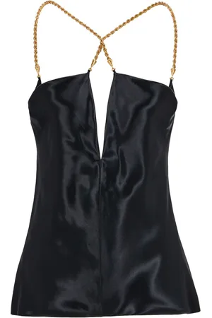 Salvatore Ferragamo Top con spalline attorcigliate