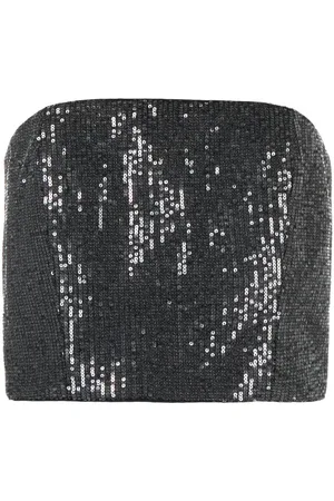 ROTATE Top corto senza spalline con paillettes