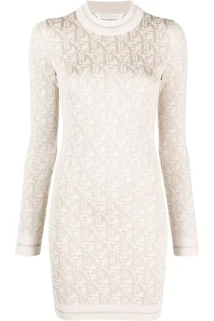 Palm Angels Abito corto con monogramma jacquard