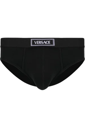 VERSACE Slip con banda logo anni 