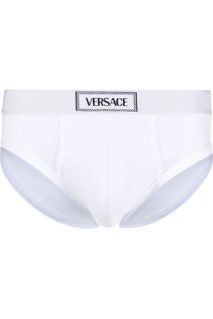 VERSACE Slip con banda logo anni 