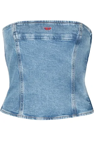 Diesel Top corto denim senza spalline