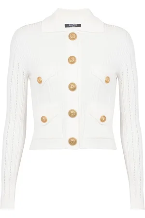 Balmain Cardigan a coste con bottoni