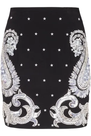 Balmain Minigonna con ricamo paisley