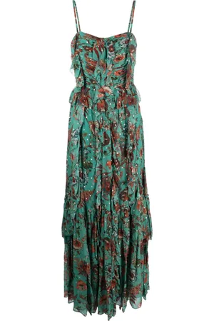 ULLA JOHNSON Abito lungo Colette con stampa Iris