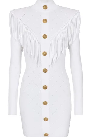 Balmain Abito corto con frange
