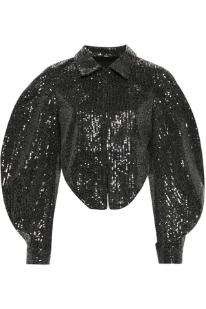 ROTATE Giacca crop con paillettes