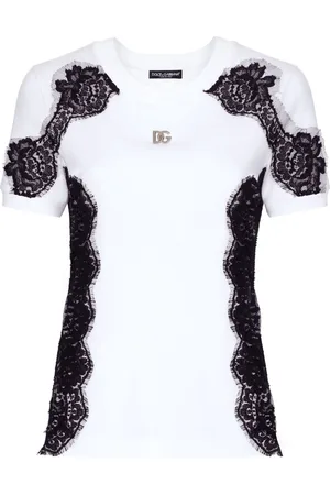 Dolce & Gabbana T-shirt con inserto in pizzo