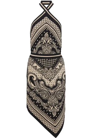 Balmain Abito midi con scollo all