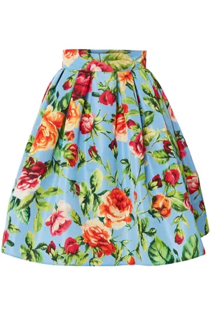 Carolina Herrera Gonna a fiori con fibbia