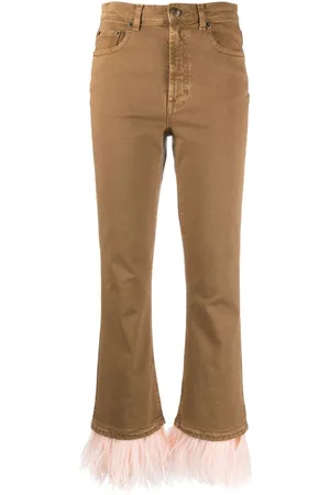 La DoubleJ Jeans crop Fancy con piume