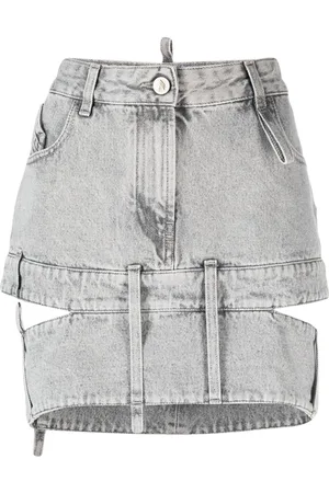 The Attico Minigonna denim con dettagli cut-out