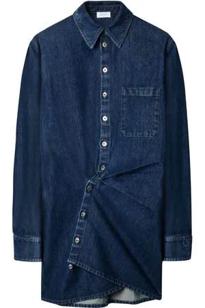 OFF-WHITE Abito corto denim drappeggiato