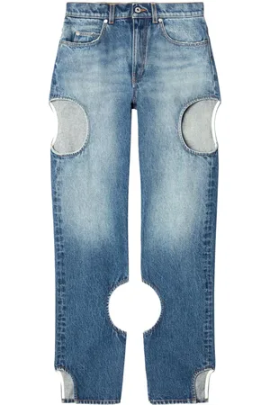 OFF-WHITE Jeans dritti Meteor con dettaglio cut-out