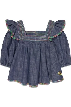 ZIMMERMANN Blusa denim con dettaglio cuciture