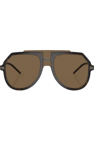 Dolce & Gabbana Tortoiseshell-effect aviator-frame sunglasses