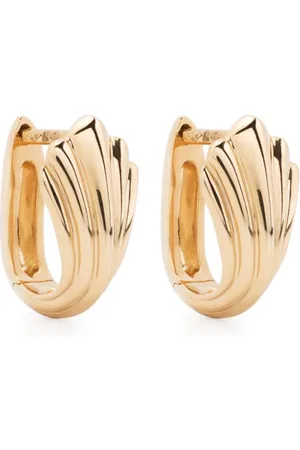 Lizzie Mandler Orecchini a cerchio Fluted Huggie in giallo 18kt