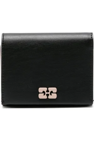Ganni Portafoglio tri-fold in pelle