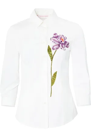 Carolina Herrera Camicia con ricamo a fiori