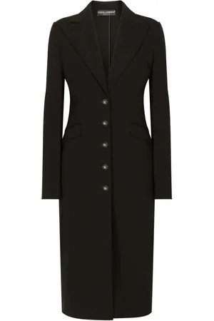Dolce & Gabbana Cappotto monopetto con bottone logo