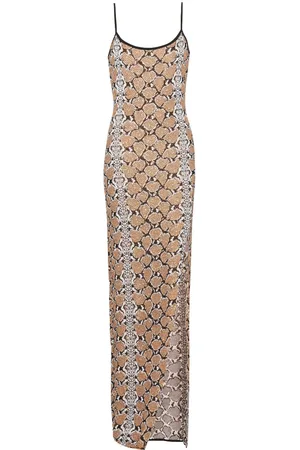 Balmain Abito lungo con effetto jacquard