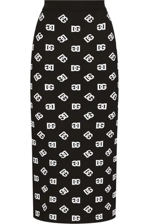 Dolce & Gabbana Gonna midi con logo jacquard