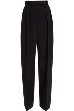 Khaite Pantaloni Cessie a vita alta con pieghe