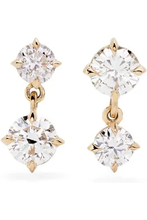 Lizzie Mandler Orecchini Large Alternating con pendente in giallo 18kt e diamanti