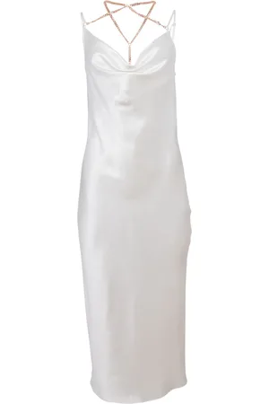 FLEUR DU MAL Abito midi con spalline con catena