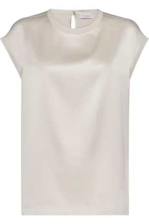Brunello Cucinelli Blusa con maniche ad aletta
