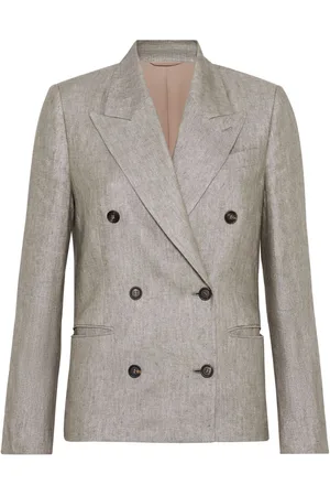 Brunello Cucinelli Blazer mélange con dettaglio Monili