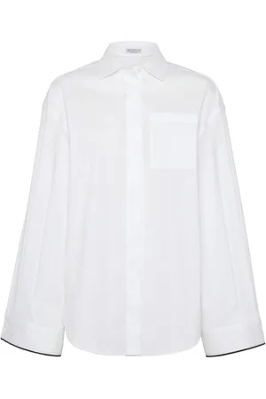 Brunello Cucinelli Camicia con bordo a contrasto