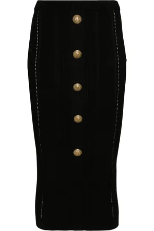 Balmain Gonna midi a coste