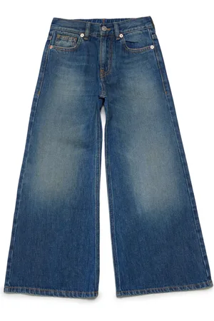Maison Margiela Jeans a gamba ampia con applicazione