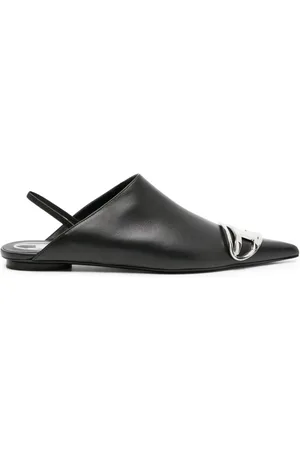 Diesel Mules con placca logo in pelle