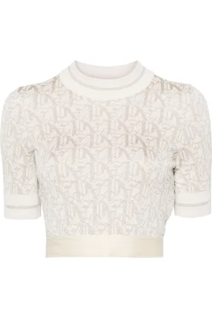 Palm Angels T-shirt con monogramma jacquard