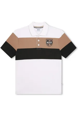 HUGO BOSS Polo a righe con stampa