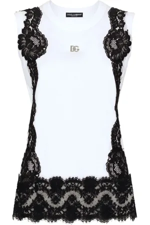 Dolce & Gabbana T-shirt con inserto in pizzo