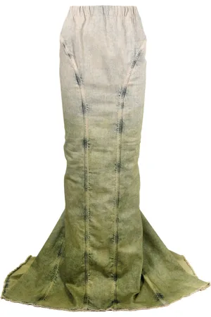 Moncler Gonna lunga denim con effetto sfumato