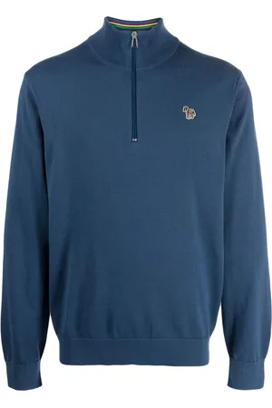 Paul Smith Felpa in cotone con zip e motivo Zebra