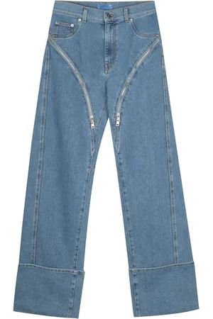 MUGLER Jeans a gamba ampia con zip
