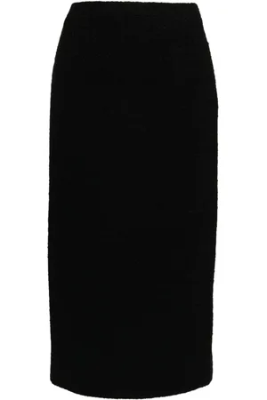 Alessandra Rich Gonna midi boucl?? tweed